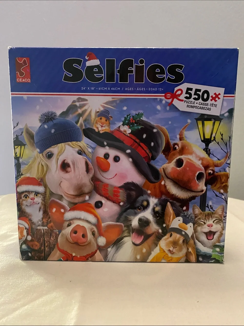 Selfies Holiday Animal Puzzle - Blue Multicolor - 550 Pieces